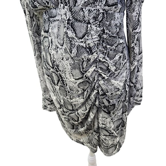 Aqua Python Print Front Ruched Mini Dress Size Small - Picture 7 of 7